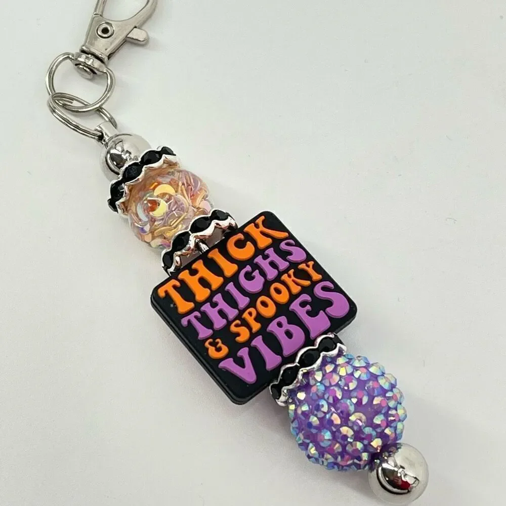 Keychain purse charm Beaded Keychain For Women, Bar Keychain, Silicone bead keyc - Picture 6 of 9